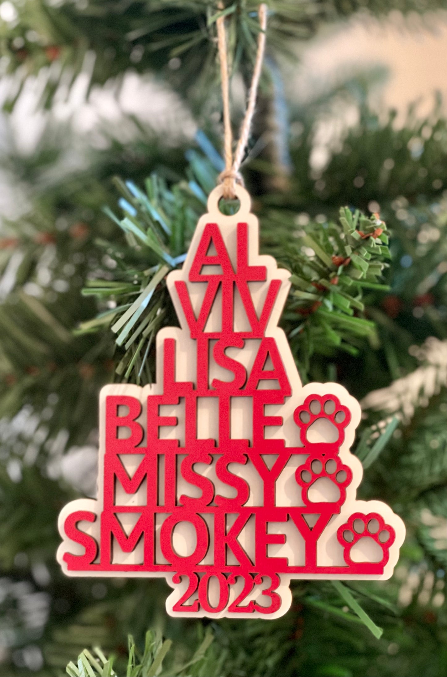 A one-of-a-kind, custom Christmas ornament, with your own family names, custom words, a phrase, anything you want! Design your own ornament for a true keepsake gift item.