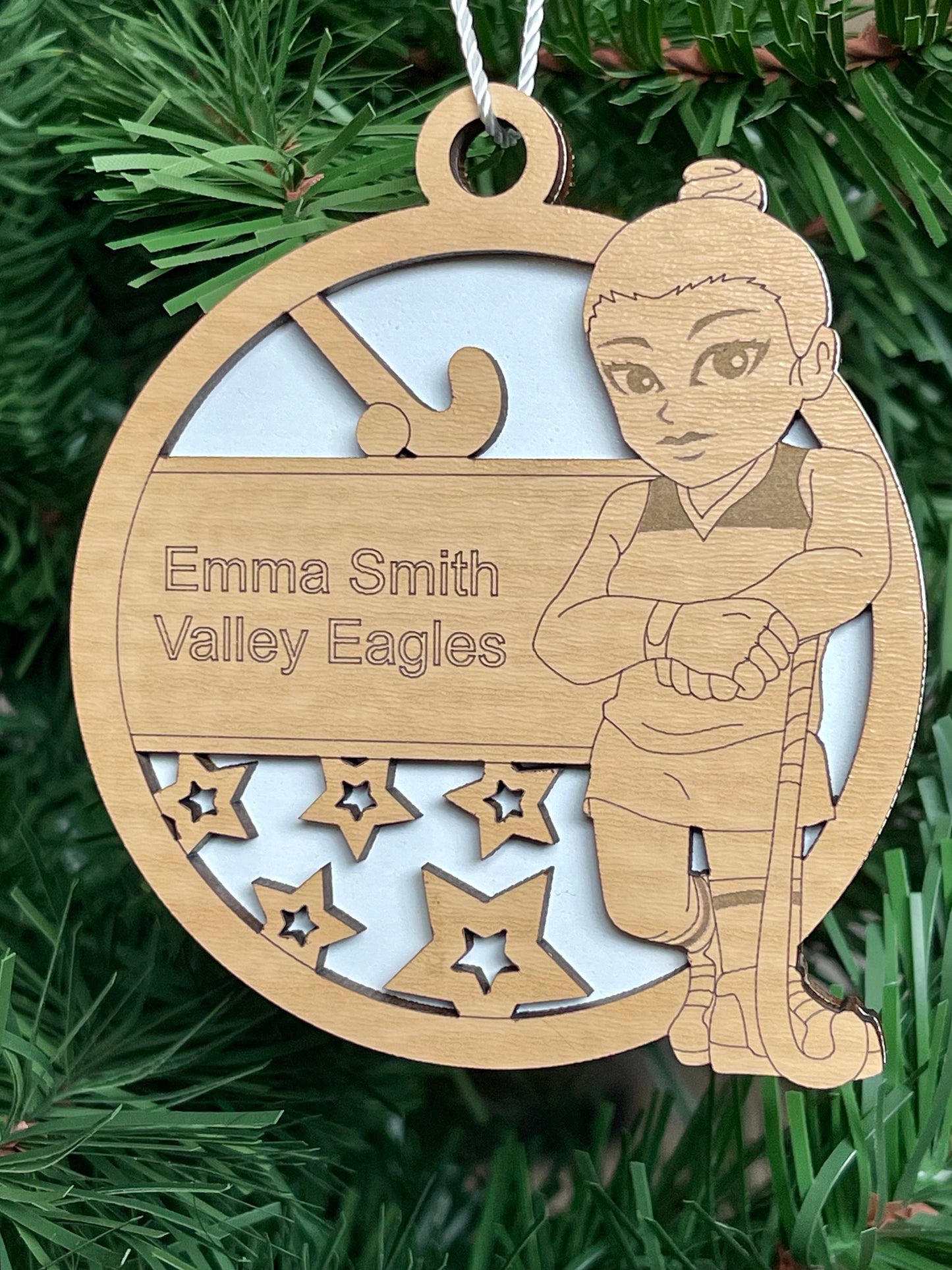 Personalized Field Hockey Female Custom Youth Sports Athlete Keepsake Name, Team, School, Stats, Etc. 3D Engraved Stick Ball Handmade Gift