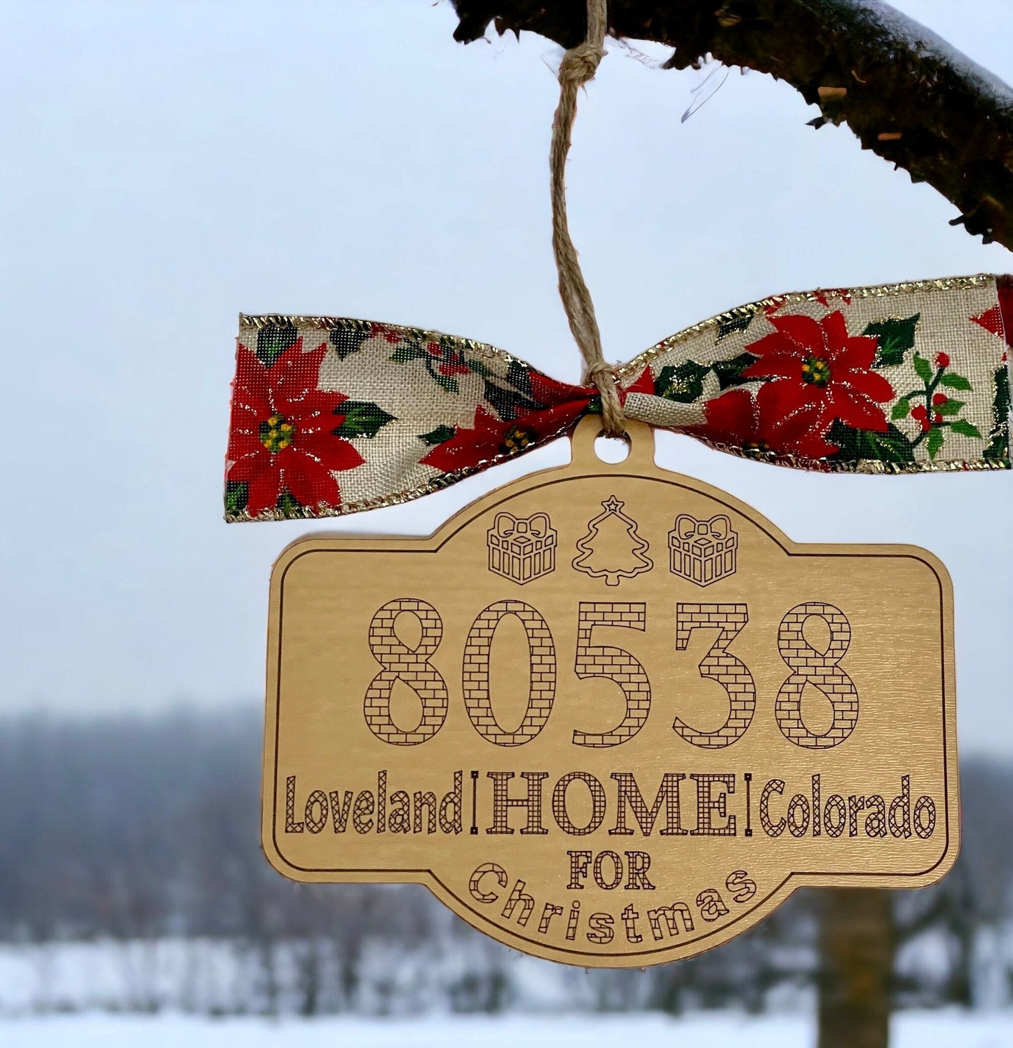 Personalized Home For Christmas Birch Ornament Your Custom City State ZIP Code Handmade Gift Item for Realtor New Home Student Parent Child