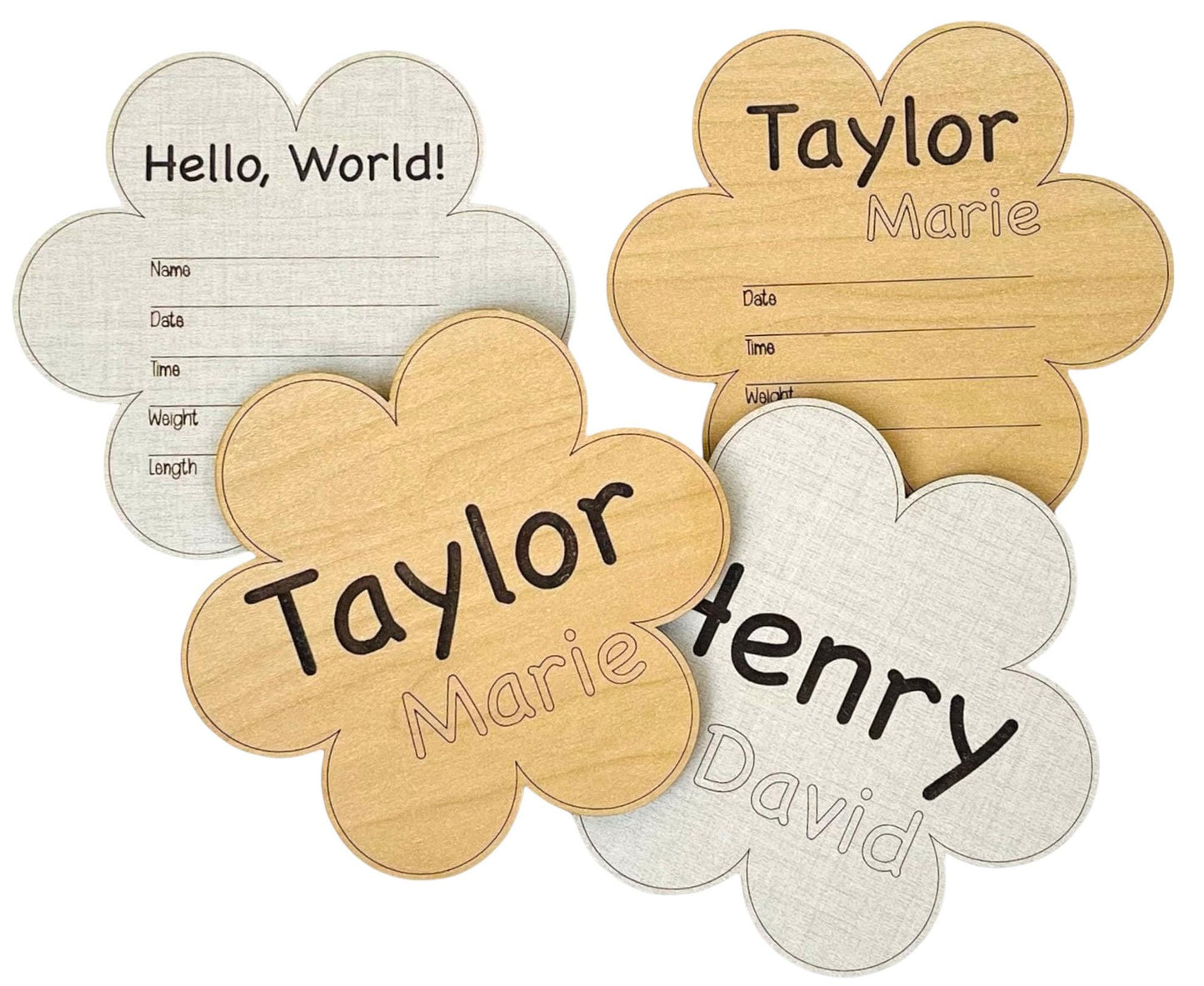 Hospital Nursery Photo Prop Baby Name Sign Flower Boho Birth Announcement Stats Fun Baby Shower Gift Personalized Engraved Handmade Keepsake