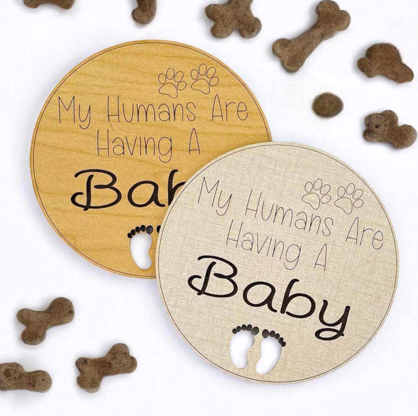 My Humans Are Having A Baby Dog Cat Family Pet Pregnancy Announcement Sign Paw Prints Animal Photo Prop Handmade Engraved Gift Fun Surprise