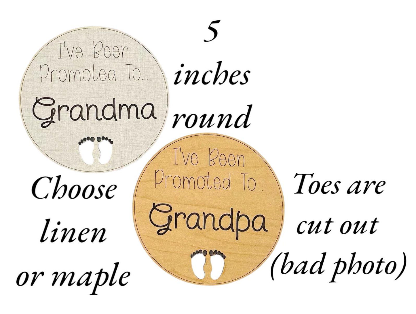 Grandma Grandpa Pregnancy Announcement Sign I've Been Promoted To Grandparent Baby Photo Prop Engraved Gift Wood Fun Expecting Pregnant