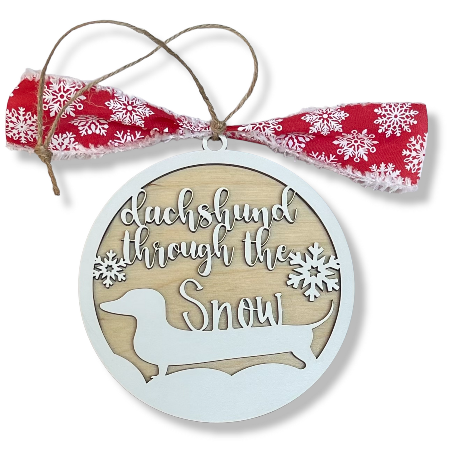 Dachshund Through the Snow Doxie Christmas Ornament Cute Wiener Dog Owner Gift